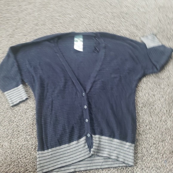 ANTHROPOLOGIE APHORISM Cardigan LARGE Blue and Gray - Picture 3 of 7